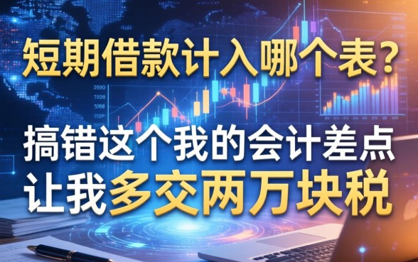 短期借款计入哪个表？搞错这个我的会计差点让我多交两万块税