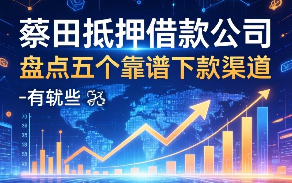蔡甸抵押借款公司有哪些?盘点五个靠谱下款渠道