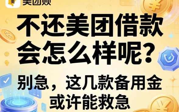 不还美团借款会怎么样呢？别急，这几款备用金或许能救急