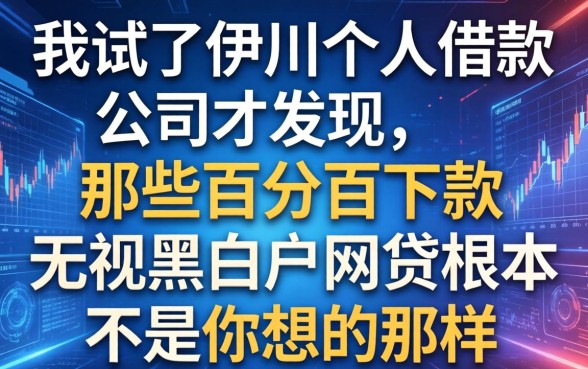 我试了伊川个人借款公司才发现，那些百分百下款无视黑白户网贷根本不是你想的那样