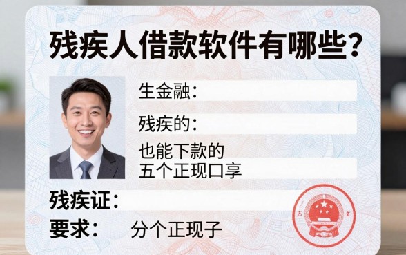 残疾人借款软件有哪些?残疾证也能下款的五个正规口子分享