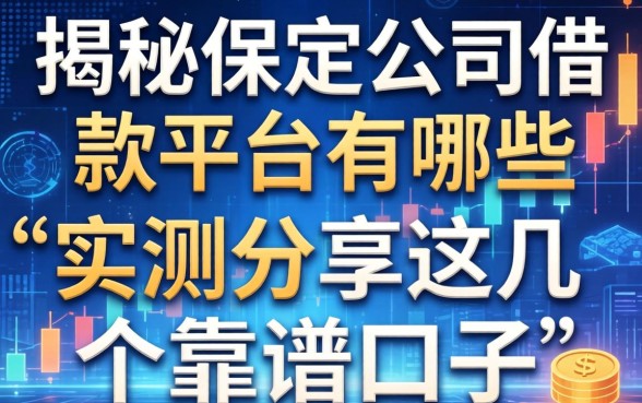 揭秘保定公司借款平台有哪些，实测分享这几个靠谱口子