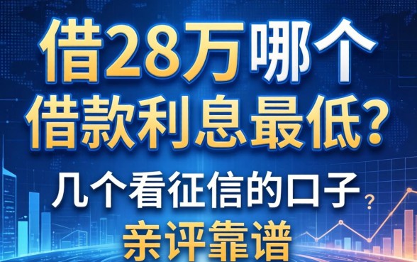 借28万哪个借款利息最低？分享几个不看征信的口子，亲测靠谱