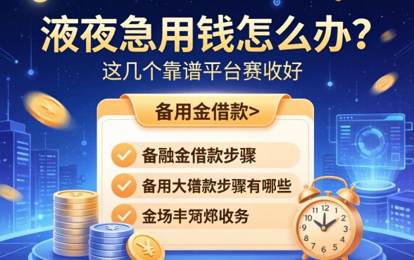 深夜急用钱怎么办?备用金借款步骤有哪些?这几个靠谱平台要收好
