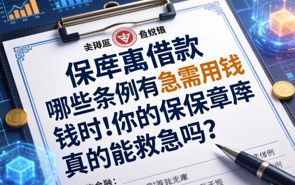 保单借款有哪些条例？急需用钱时，你的保单真的能救急吗？