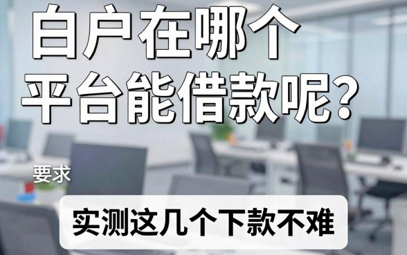 白户在哪个平台能借款呢?实测这几个渠道下款不难