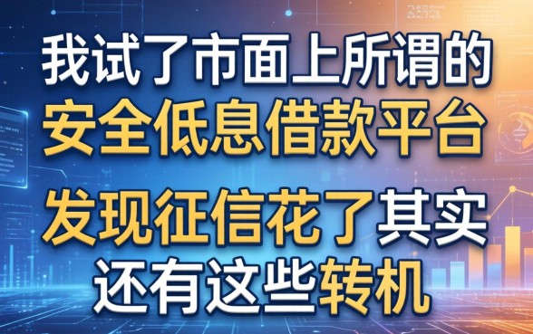 我试了市面上所谓的安全低息借款平台,发现征信花了其实还有这些转机