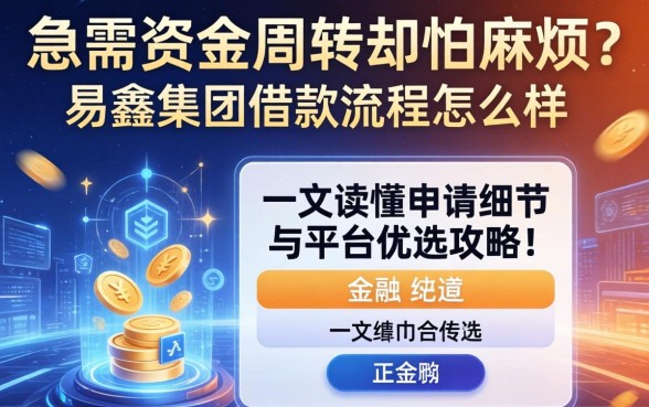 急需资金周转却怕麻烦？易鑫集团借款流程怎么样？一文读懂申请细节与平台优选攻略