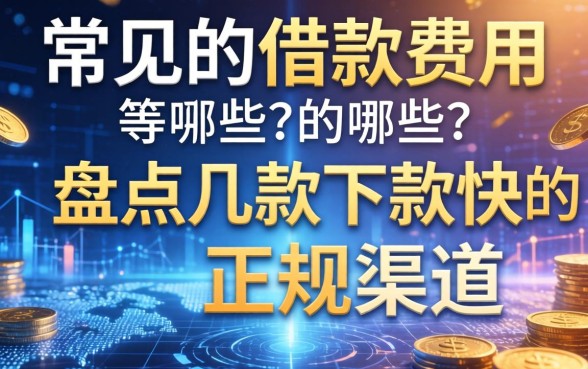 常见的借款费用有哪些？盘点几款下款快的正规渠道