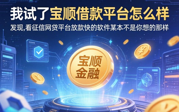 我试了宝顺借款平台怎么样,发现不看征信网贷平台放款快的软件根本不是你想的那样