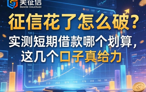 征信花了怎么破？实测短期借款哪个划算，这几个口子真给力