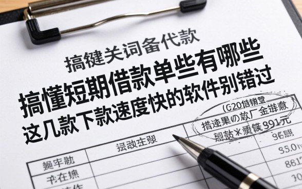 搞懂短期借款的单据有哪些，这几款下款速度快的软件别错过