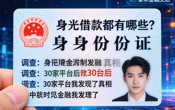 用身份证借款都有哪些?调查了30家平台后我发现了真相