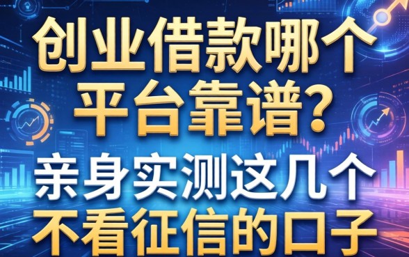 创业借款哪个平台靠谱？亲身实测这几个不看征信的口子
