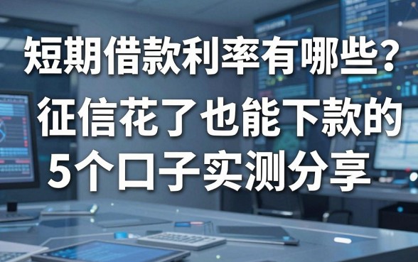 短期借款利率有哪些？征信花了也能下款的5个口子实测分享
