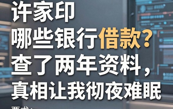 许家印哪些银行借款?查了两年资料,真相让我彻夜难眠