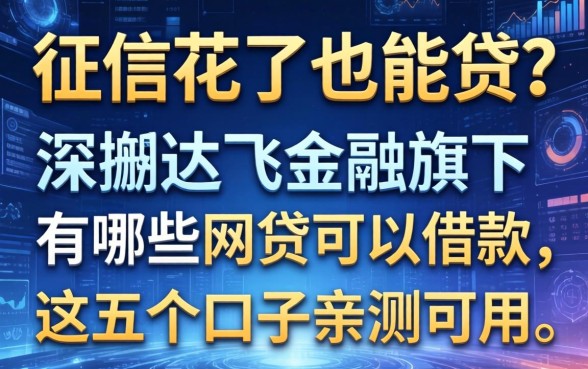 征信花了也能贷？深扒达飞金融旗下有哪些网贷可以借款，这五个口子亲测可用