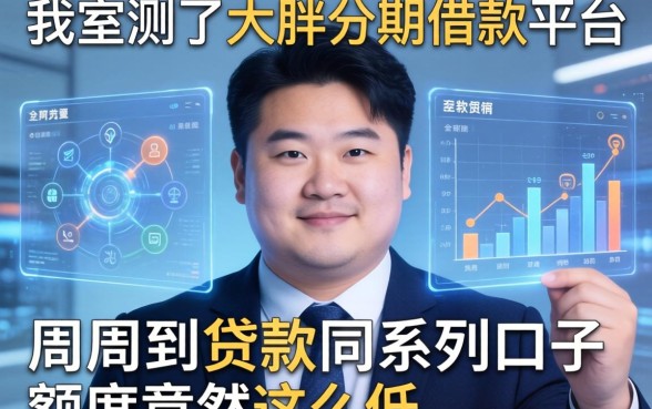 我实测了大胖分期借款平台，发现周周到贷款同系列口子额度竟然这么低