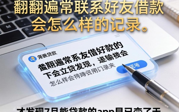 我翻遍常联系好友借款会怎么样的记录，才发现7月能贷款的app早已变了天