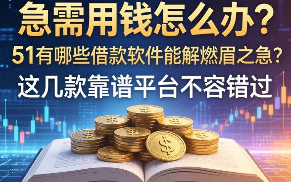 急需用钱怎么办？51有哪些借款软件能解燃眉之急？这几款靠谱平台不容错过