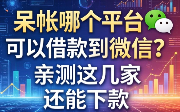 呆帐哪个平台可以借款到微信？亲测这几家还能下款