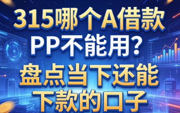 315哪个A借款PP不能用？盘点当下还能下款的口子