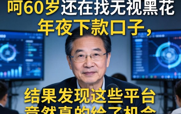 我60岁还在找无视黑花半夜下款的口子，结果发现这些平台竟然真的给了机会