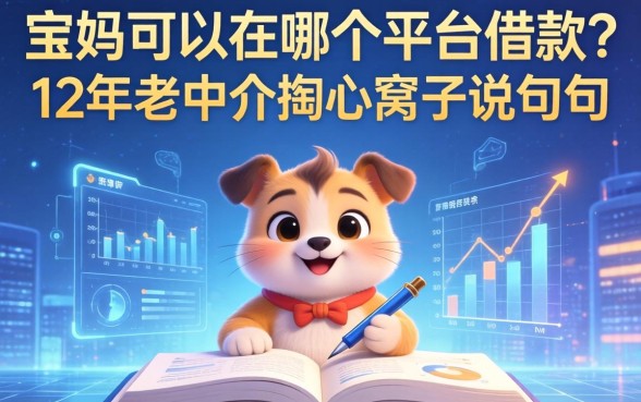 宝妈可以在哪个平台借款？12年老中介掏心窝子说几句