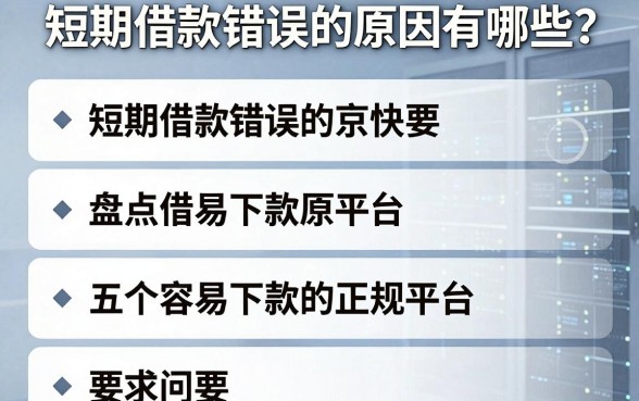 短期借款错误的原因有哪些？盘点五个容易下款的正规平台
