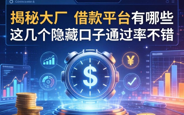 揭秘大厂的借款平台有哪些，这几个隐藏口子通过率不错