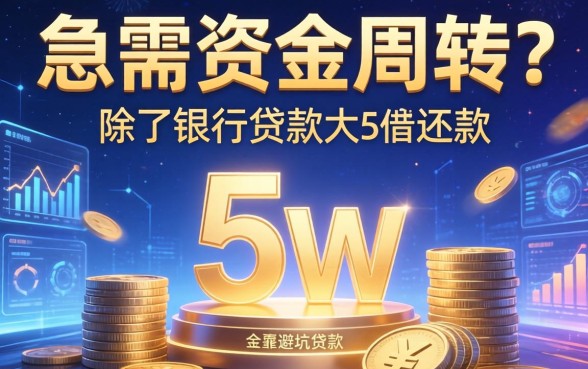 急需资金周转？除了银行贷款，大额5w的借款还有哪些靠谱渠道与避坑指南？