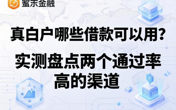 纯白户哪些借款可以用？实测盘点两个通过率高的渠道