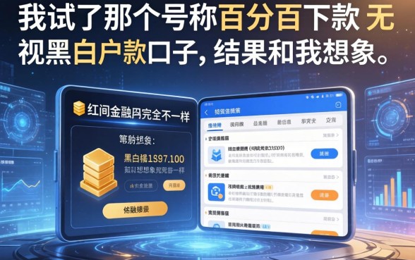 我试了那个号称百分百下款无视黑白户的口子,结果和我想象的完全不一样