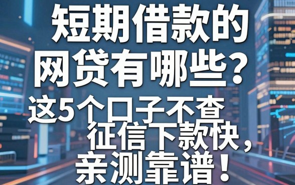 短期借款的网贷有哪些？这5个口子不查征信下款快，亲测靠谱！