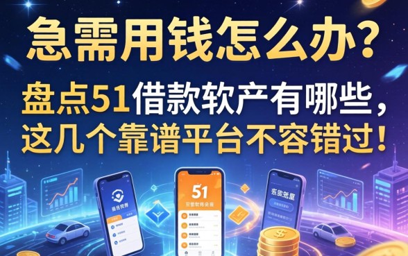 急需用钱怎么办？盘点51借款软件有哪些，这几个靠谱平台不容错过！