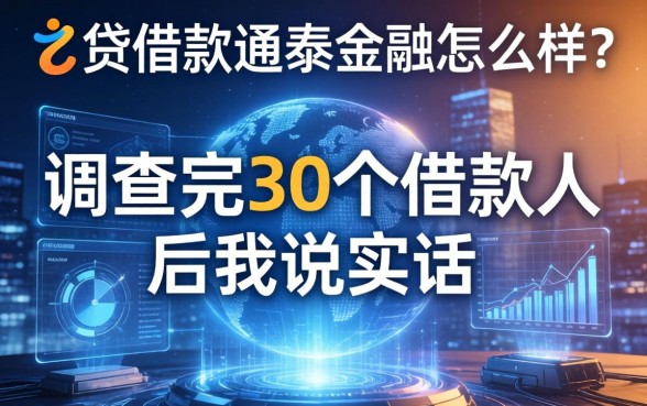 i贷借款通泰金融怎么样？调查完30个借款人后我说实话