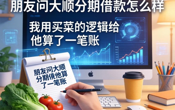 朋友问大顺分期借款怎么样,我用买菜的逻辑给他算了一笔账