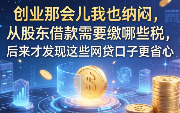 创业那会儿我也纳闷从股东借款需要缴哪些税，后来才发现这些网贷口子更省心