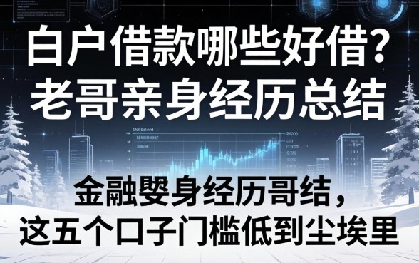 白黑户借款哪些好借?老哥亲身经历总结,这五个口子门槛低到尘埃里