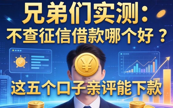 兄弟们实测：不查征信借款哪个好？这五个口子亲测能下款