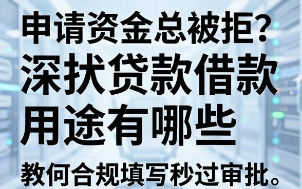 申请资金总被拒?深扒贷款借款用途有哪些,教你如何合规填写秒过审批!