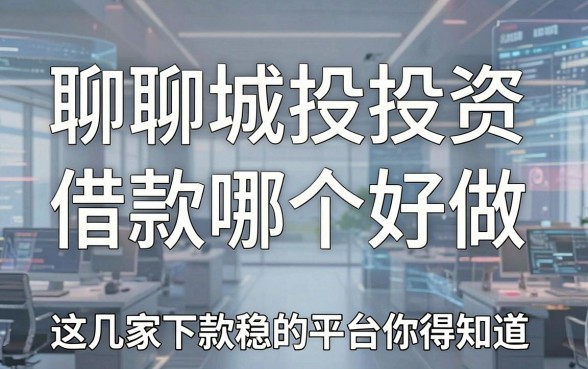 聊聊城投投资和借款哪个好做,这几家下款稳的平台你得知道