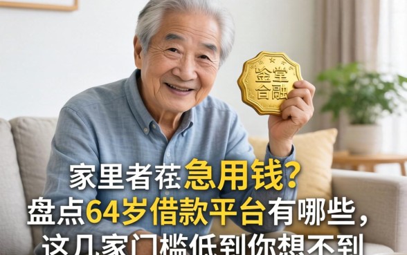 家里老人急用钱？盘点64岁借款平台有哪些，这几家门槛低到你想不到