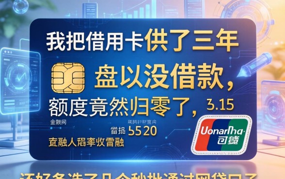 我把信用卡供了三年从没借款，额度竟然归零了，还好备选了几个秒批通过的网贷口子