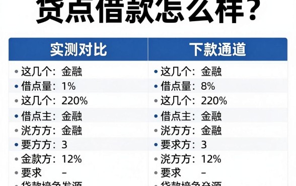 贷点借款怎么样?实测对比这几个下款通道
