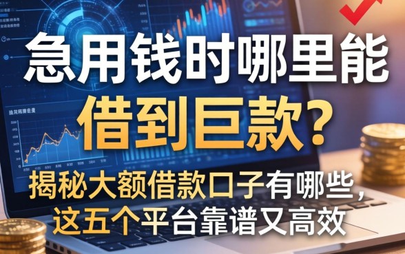 急用钱时哪里能借到巨款？揭秘大额借款口子有哪些，这五个平台靠谱又高效