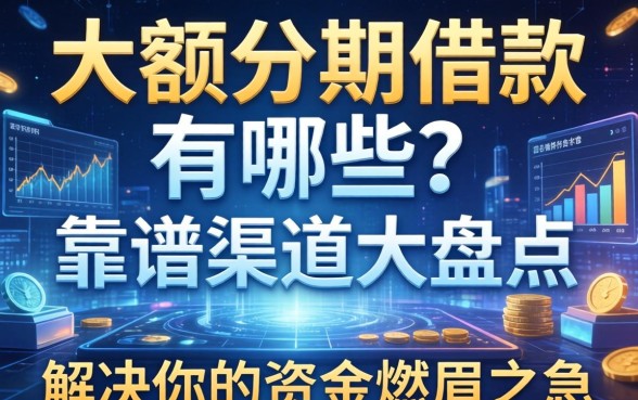大额分期借款有哪些?靠谱渠道大盘点,解决你的资金燃眉之急