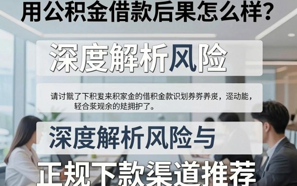 用公积金借款后果怎么样？深度解析风险与正规下款渠道推荐