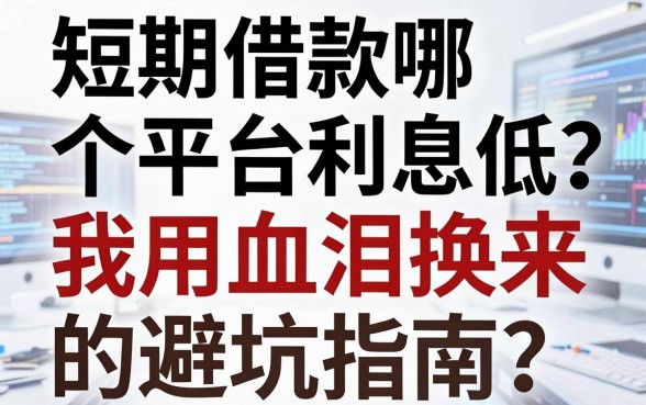短期借款哪个平台利息低?我用血泪换来的避坑指南