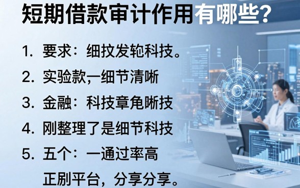 短期借款审计作用有哪些?刚整理了五个通过率高的正规平台分享